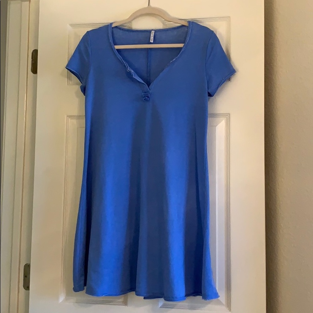 Blue V-neck dress